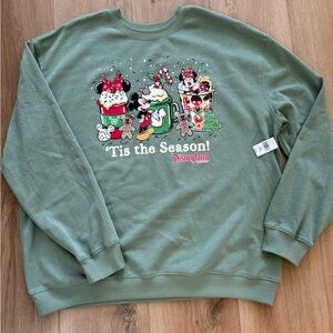 NWT Green Disney Holiday Sweatshirt